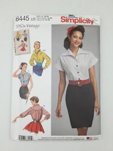 Simplicity Sewing Pattern 8445 Womens Blouse 3 styles Vint 1950's Size 16-24 - Picture 1 of 2