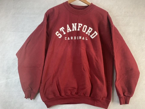 Vintage Hanes Stanford University Sweatshirt Crewneck Mens Large Cardinals Red Cover