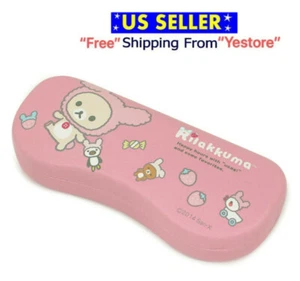 Rilakkuma Glasetui Leder Hartschutz Brille Sonnenbrille Pink Rabbit Japan  - Bild 1 von 3
