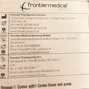 Frontier Medical 6310001 Repose Contur con 1 coperchio contorno e pompa - Foto 1 di 3