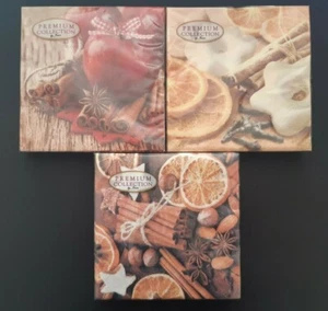 * PREMIUM COLLECTION Servietten 3- lagig, 20 Stück-33x33cm Orangen/Zimt/Äpfel - Bild 1 von 4