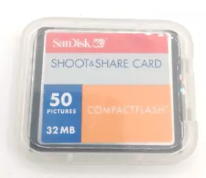 SanDisk Shoot & Share 32MB Compact Flash Card 50 Pictures Compactflash + - Picture 1 of 3