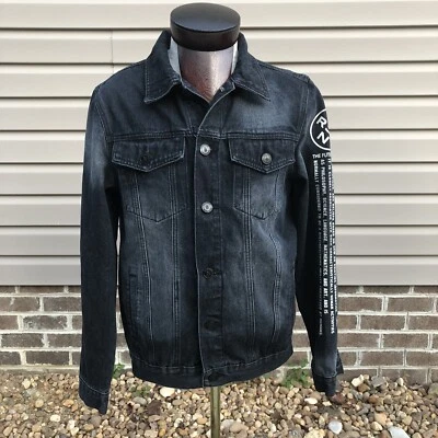 Reason Black Denim Jacket Mens Size Medium Apollo X RSN-1 Moto Style  NWOT - Image 1 of 4
