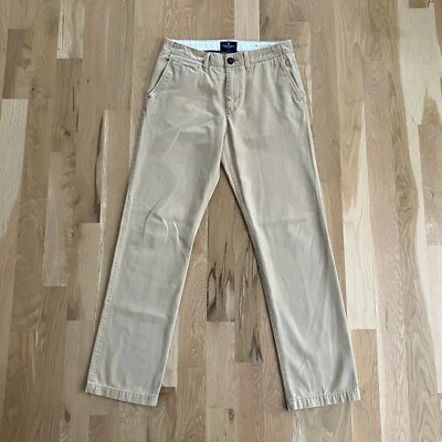 American Eagle 裤子男式 32X34 Goldenrod 修身休闲直斜纹斜纹斜纹布 — 第 1/4 张图片