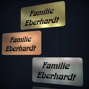 TÜRSCHILD NAMENSSCHILD KLINGELSCHILD IN EDELSTAHL-, KUPFER- ODER GOLDOPTIK - Bild 1 von 6