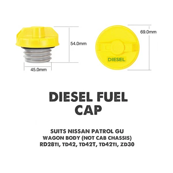 Fuel Cap for Nissan Patrol GU Wagon Diesel Non Locking Fuel Cap 111D - image 1 of 1