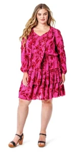 🩷 Vestido Floral SUPER SEXY Jessica Simpson Izzy Volantes MUY ELÁSTICO TALLA XL-1X - Imagen 1 de 6