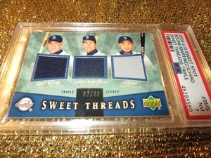 Ichiro Edgar Martinez Seattle Mariners 2004 UD Sweet Threads Spot Jersey /99 PSA - Picture 1 of 5