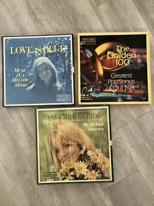 Vintage Record Albums Boxed sets Love Is Blue The Golden 100 Popular Hit Parade - Picture 1 of 5