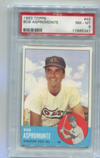 1963 Topps - BOB ASPROMONTE - Card #45 - HOUSTON COLT 45s  PSA 8