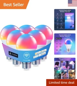 Smart Light Bulbs, WiFi Bluetooth Color Changing LED Light Bulb, A19 E26 RGBT... - Picture 1 of 11