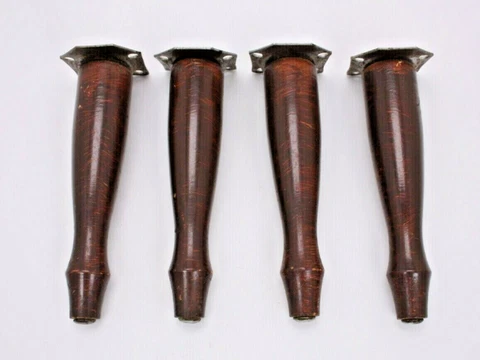 Wood True Vtg Stained Paint Brown Mid Century Mod 60s 70s Furniture 6 3/4" Legs Cover