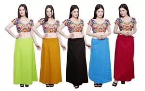 Traditional Readymade Cotton Straight Shapewear Women Girl Saree Underskirt- 5PC - Picture 1 of 5