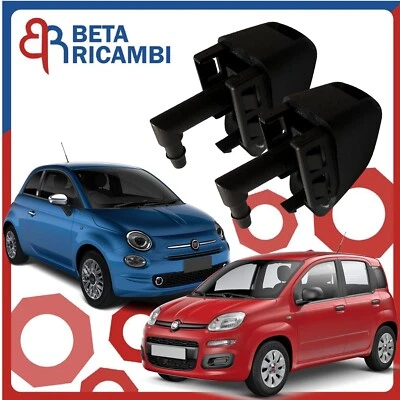 Spruzzatore Ugello Tergi Lavavetro Anteriore Per Fiat 500 Panda Dal 2012  2 Pz - Immagine 1 di 4