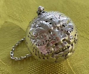 Tee Ei, Tea Ball, Teekugel, „Der Mann im Mond“ um 1910 - Bild 1 von 9