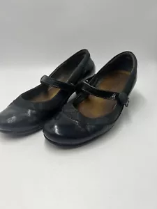 Naot Sz 40 Black Leather Adjustable Strap Orthotic Friendly Mary Jane’s Heeled - Picture 1 of 9