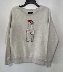 Sudadera para mujer American Eagle con lentejuelas con cuentas suave acogedora gris grande - Imagen 1 de 9