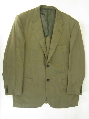 Oxxford Crest Super 120s Worsted Wool Green Windowpane Blazer Sport Coat 42R - Image 1 of 4