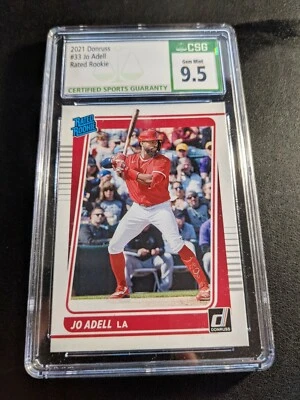2021 Panini Donruss Rated Rookies Jo Adell #33 CSG 9.5 GEM MINT RC Rookie - Image 1 of 2