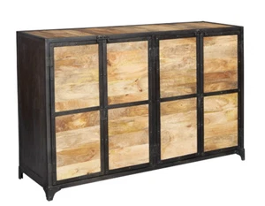 Industrial Reclaimed Metal and Wood Large Sideboard Dining Room Furniture - Picture 1 of 4