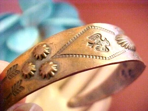 Vintage Kupfer Glocke Manschette Armband Donnervogel Pfeile Southwestern handgefertigt - Bild 1 von 5