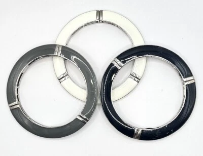 Juego de pulsera elástica apilable Lia Sophia Kiam Family gris/negro/crema Foto 1 de 2