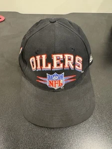 Houston Oilers Hat Pro Line Loco Athletic SnapBack Steve McNair Autograph Black - Picture 1 of 7