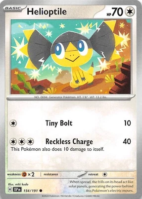 Helioptile 154/191 SV08: Surging Sparks Pokemon 012139 - Image 1 of 2