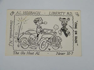 Stewartsville New Jersey QSL Postcard Ole Hoot Al Liberty Road - Picture 1 of 2
