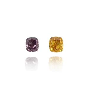 Juego de 2 diamantes sueltos naturales de 0,54 quilates corte cojín rosa naranja VS2-SI1 claridad - Imagen 1 de 5