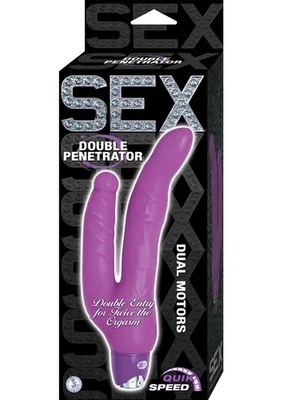 Vibrador doble penetrador sexual - púrpura Foto 1 de 3
