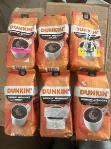 Dunkin' Midnight Dark Roast Gemahlener Kaffee, 11 Unzen Beutel (6er Pack) Check BB - Bild 1 von 1