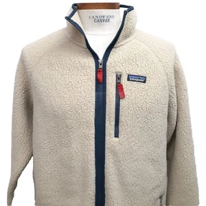 Patagonia Deep Pile Fleece Full Zip Jacket Coat Mens XXL 2XL Oatmeal Beige - Picture 1 of 7