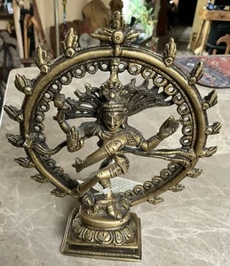 Vintage Shiva Natraj Sculpture Brass 6.5” Tall - Picture 1 of 6