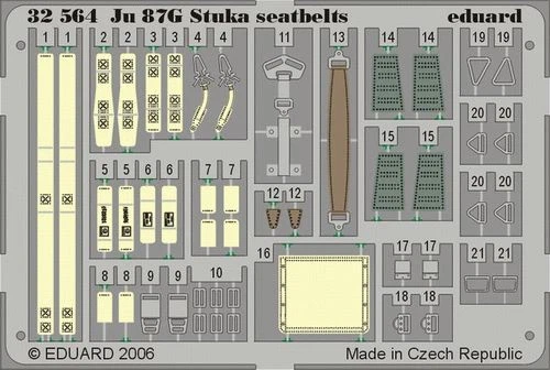 EDUARD 32564 FOTOTAGLIO AEREO JU 87 STUKA CINTURE DI SICUREZZA (HASEGAWA) 1/32 - Immagine 1 di 1
