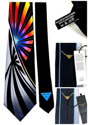 "Vitaliano Pancaldi ~ Corbata de lujo para el cuello ~ Diseño abstracto multicolor brillante W:4"" L:58""" Foto 1 de 4