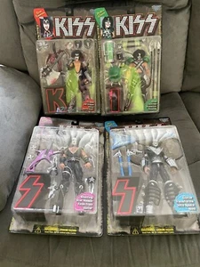 KISS Ultra Action Figures Sealed McFarlane Toys Set (4) Gene Paul Ace Peter 1997 - Picture 1 of 2