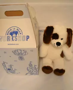 Build A Bear Classic White & Brown Puppy NWT Birth Certificate 15" Plush Stuffed - Picture 1 of 6