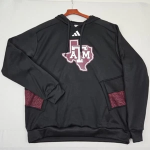 adidas Texas A&M Aggies AeroReady IQ0299 Black Pullover Hoodie Men's Size Large - Picture 1 of 7