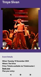 Troye Sivan Adelaide 2 Tickets General Admission - Picture 1 of 1