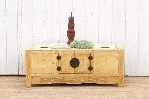 Antique Bleached Wood Chinese Chest - Picture 1 of 8