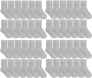 60 Pairs of Yacht & Smith Kids Premium Cotton Crew Socks Gray 4-6 - Boys  - Picture 1 of 4