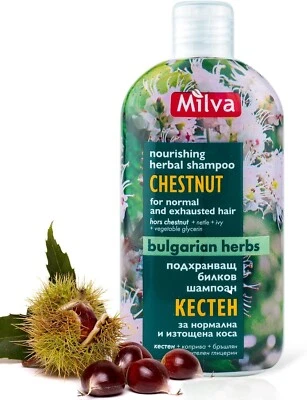Natürlicher Kastanien HAARSHAMPOO pflegend mit bulgarischen Kräutern von Milva -200ml - Bild 1 von 4