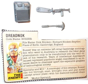 GI Joe Vintage BUZZER Dreadnock 1985 Complete Weapon & File Card Set Dreadnoc - Bild 1 von 6