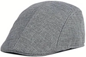 Baker Boy | Herren Damen Unisex Baumwolle gefüttert grau Tweed Zeitungsjunge Flat Hat Cap - Bild 1 von 6