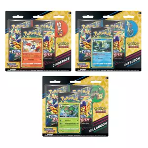 Pokemon Crown Zenith Pin Blister Collection Set of 3! Brand New Factory Sealed - Foto 1 di 1