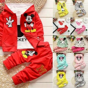 Kids Baby Girls Winter 2 Pcs Minnie Mouse Tracksuit Outfits Set Tops+ Pants ♡∝ - Picture 1 of 16