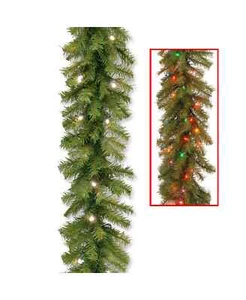 National Tree Company 9' x 10" Norwood Fir Garland with 50 Battery Operated. NEW - Picture 1 of 1