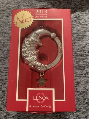 LENOX 2013 Unisex Bebé Primera Navidad Santa en Luna Sonajero NUEVO EN CAJA Foto 1 de 4
