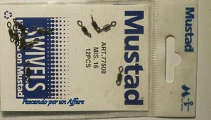 MUSTAD art.77500 ROLLING SWIVEL WITH DIAMOND EYE, cilindrica,pcs.12/blister - Foto 1 di 2
